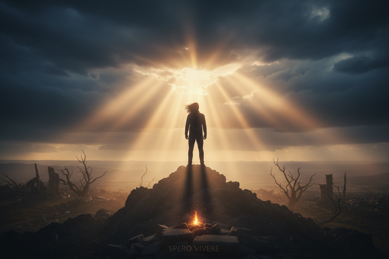 Man standing in light symbolizing surviving after coma and finding hope in life – true survival story
